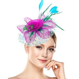 1920s 50s Vintage Fascinators Hat For Women Tea Party Headband Flower 7532